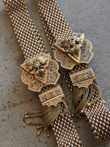c. 1870s-1880s 14k Gold Mesh Bracelets Pair