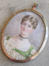 Load image into Gallery viewer, 1930s Hand Painted Miniature Portrait
