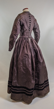 Load image into Gallery viewer, 1860s Purple Silk Dress