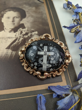 Load image into Gallery viewer, 19th c. 9K Rose Gold Mourning Hair Brooch or Pendant