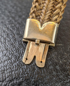 Victorian Hairwork Bracelet | 12k Gold Clasp