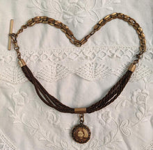Load image into Gallery viewer, Victorian Hairwork Necklace | Double Sided Photo