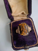 Load image into Gallery viewer, 18k Gold Victorian Tiger’s Eye Cameo Ring