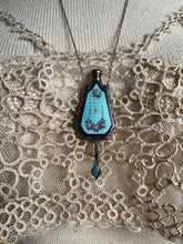 Load image into Gallery viewer, Art Deco Sterling Silver Guilloche Enamel Perfume Bottle Necklace