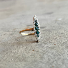 Load image into Gallery viewer, RESERVED | c. 1900s 12k Gold Emerald + Diamond Ring