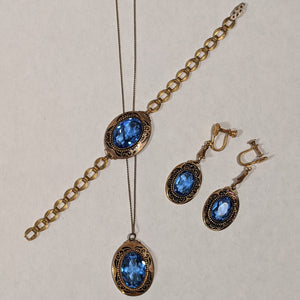 Art Deco Gold Filled Parure | Earrings, Necklace, Bracelet