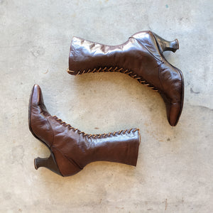 Late 1910s-Early 1920s Brown Boots | Approx Sz 7